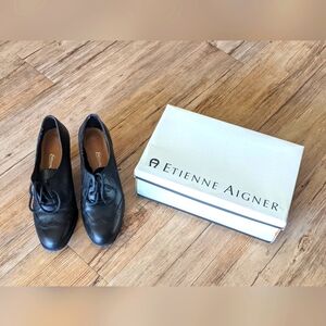 Etienne Aigner Black Leather Shoes
